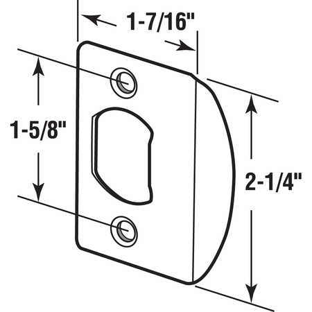 Prime-Line Chrome Plated, Dead Latch Door Strike 2 Pack E 2234